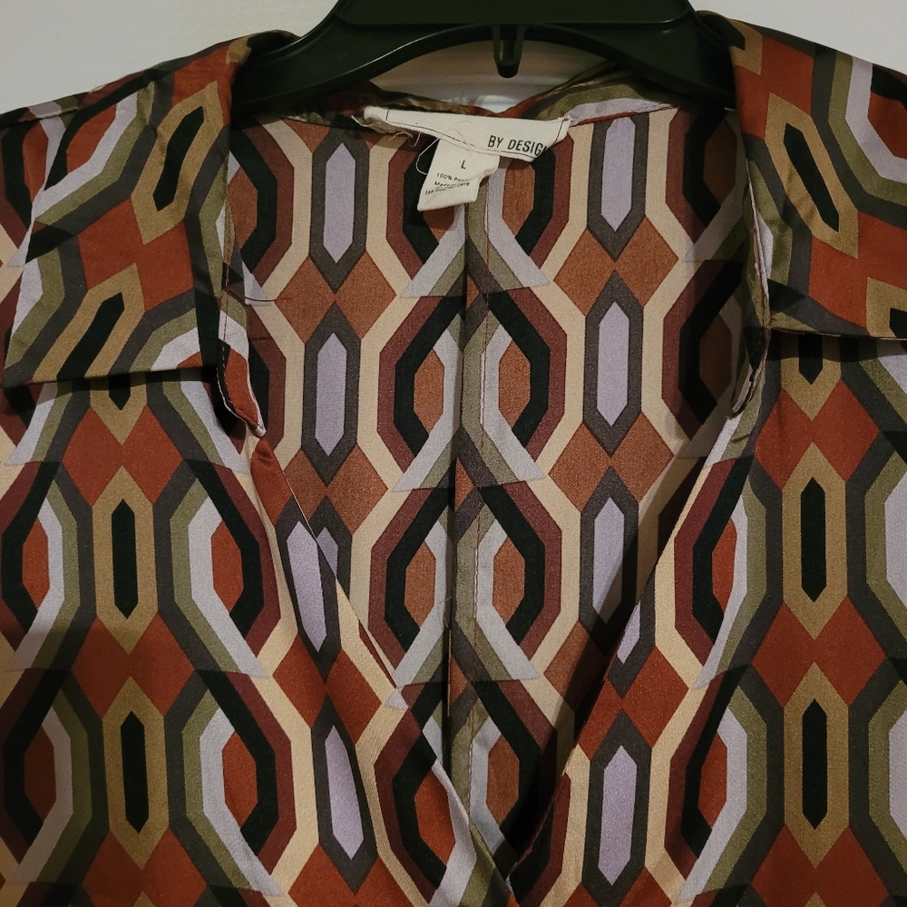 Geometric Patterned Tunic- Multicolor - image 3